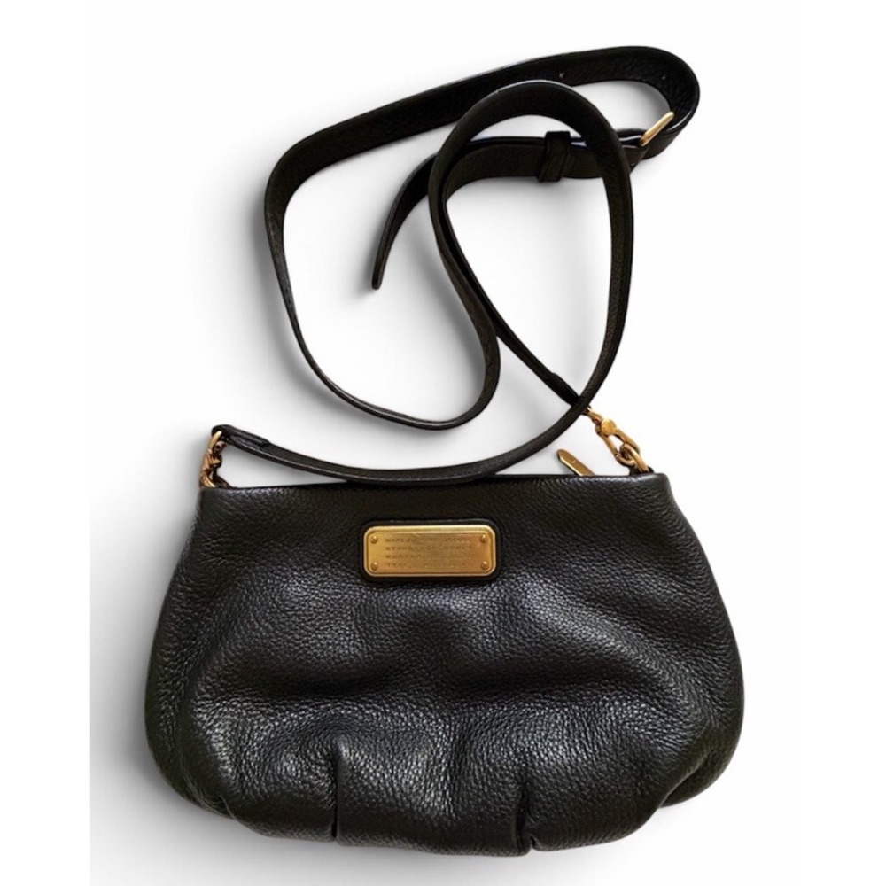 Marc by Marc Jacobs Classic Q Percy Crossbody Bag Black Pebbled Leather Iconic